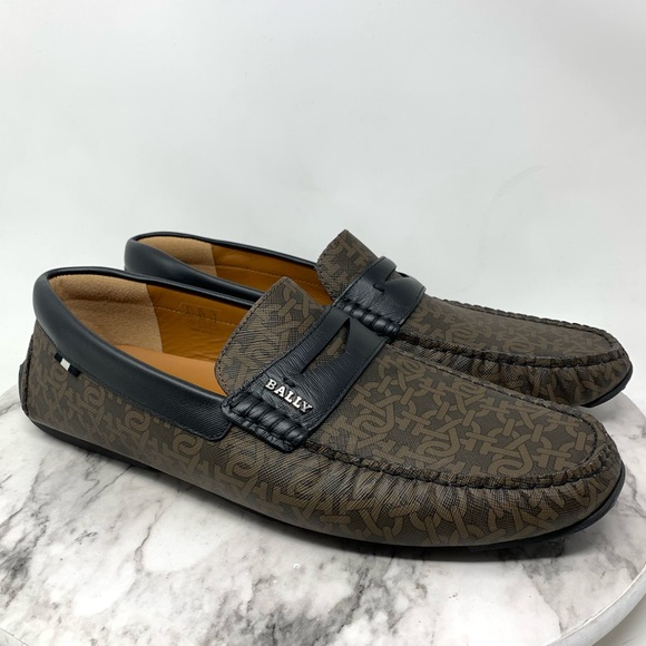 Bally Pavel Signature Leather Driving Loafers 11.5 Mens Classic Preppy Sporty